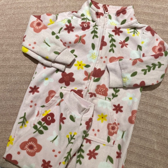 Floral Fleece Romper - Picture 1 of 4